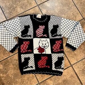 Vintage girls kitty cat sweater